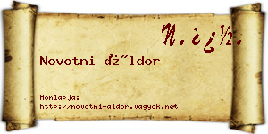 Novotni Áldor névjegykártya